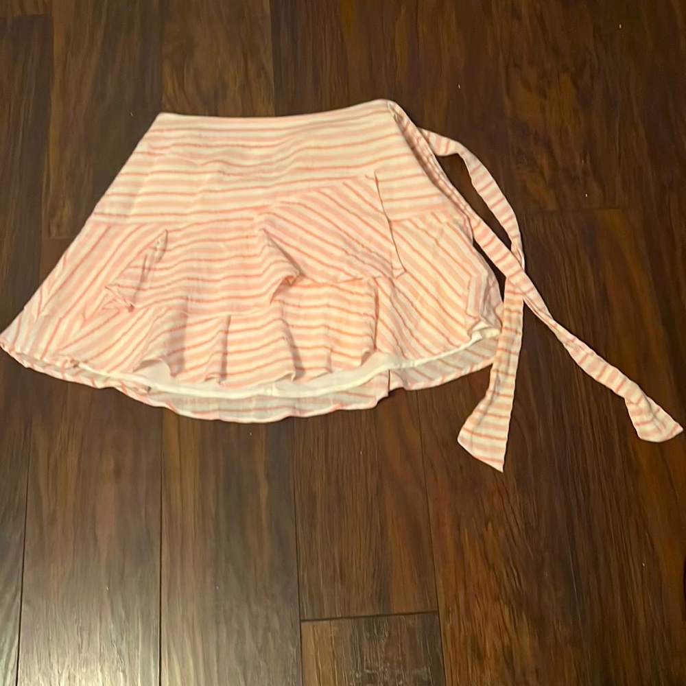 Red and white Asymmetrical skirt